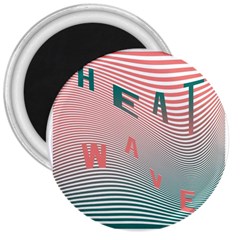 Heat Wave Chevron Waves Red Green 3  Magnets by Mariart