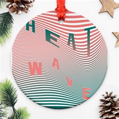 Heat Wave Chevron Waves Red Green Ornament (round) by Mariart