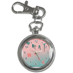 Heat Wave Chevron Waves Red Green Key Chain Watches by Mariart