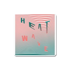 Heat Wave Chevron Waves Red Green Square Magnet by Mariart