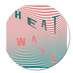 Heat Wave Chevron Waves Red Green Magnet 5  (round) by Mariart