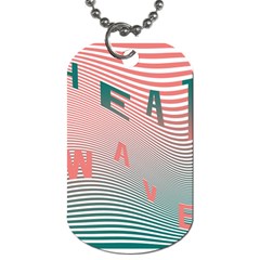 Heat Wave Chevron Waves Red Green Dog Tag (one Side) by Mariart