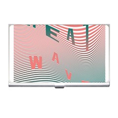 Heat Wave Chevron Waves Red Green Business Card Holders by Mariart