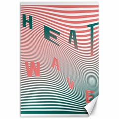 Heat Wave Chevron Waves Red Green Canvas 12  X 18   by Mariart