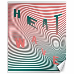 Heat Wave Chevron Waves Red Green Canvas 16  X 20   by Mariart