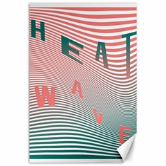 Heat Wave Chevron Waves Red Green Canvas 24  X 36  by Mariart