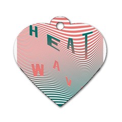 Heat Wave Chevron Waves Red Green Dog Tag Heart (two Sides) by Mariart