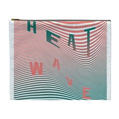 Heat Wave Chevron Waves Red Green Cosmetic Bag (xl) by Mariart