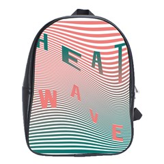 Heat Wave Chevron Waves Red Green School Bags(large) 