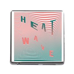 Heat Wave Chevron Waves Red Green Memory Card Reader (square) by Mariart