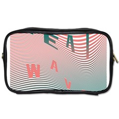 Heat Wave Chevron Waves Red Green Toiletries Bags by Mariart