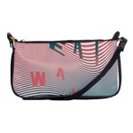 Heat Wave Chevron Waves Red Green Shoulder Clutch Bags Front