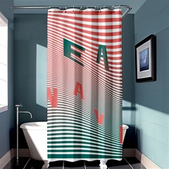 Heat Wave Chevron Waves Red Green Shower Curtain 36  X 72  (stall)  by Mariart