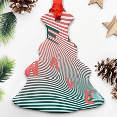 Heat Wave Chevron Waves Red Green Christmas Tree Ornament (two Sides) by Mariart