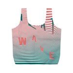 Heat Wave Chevron Waves Red Green Full Print Recycle Bags (M)  Front