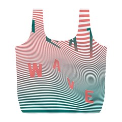 Heat Wave Chevron Waves Red Green Full Print Recycle Bags (l)  by Mariart