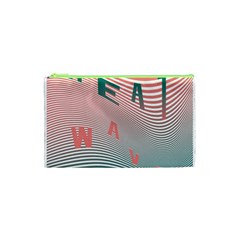 Heat Wave Chevron Waves Red Green Cosmetic Bag (xs) by Mariart