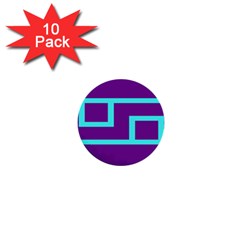 Illustrated Position Purple Blue Star Zodiac 1  Mini Buttons (10 Pack) 