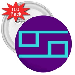 Illustrated Position Purple Blue Star Zodiac 3  Buttons (100 Pack) 