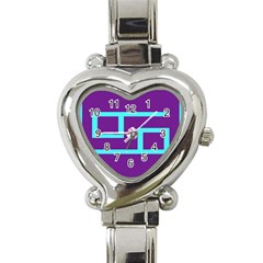 Illustrated Position Purple Blue Star Zodiac Heart Italian Charm Watch by Mariart