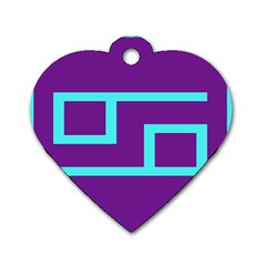 Illustrated Position Purple Blue Star Zodiac Dog Tag Heart (two Sides) by Mariart