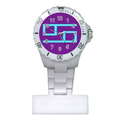 Illustrated Position Purple Blue Star Zodiac Plastic Nurses Watch by Mariart