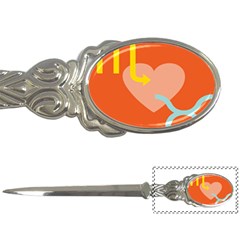 Illustrated Zodiac Love Heart Orange Yellow Blue Letter Openers by Mariart