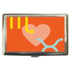 Illustrated Zodiac Love Heart Orange Yellow Blue Cigarette Money Cases by Mariart