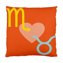 Illustrated Zodiac Love Heart Orange Yellow Blue Standard Cushion Case (two Sides) by Mariart