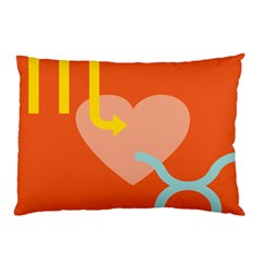 Illustrated Zodiac Love Heart Orange Yellow Blue Pillow Case by Mariart