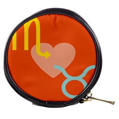 Illustrated Zodiac Love Heart Orange Yellow Blue Mini Makeup Bags by Mariart