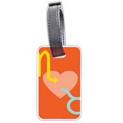 Illustrated Zodiac Love Heart Orange Yellow Blue Luggage Tags (one Side)  by Mariart