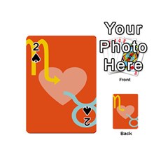 Illustrated Zodiac Love Heart Orange Yellow Blue Playing Cards 54 (mini)  by Mariart