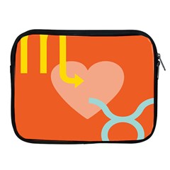 Illustrated Zodiac Love Heart Orange Yellow Blue Apple Ipad 2/3/4 Zipper Cases by Mariart