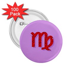 Illustrated Zodiac Purple Red Star Polka 2 25  Buttons (100 Pack)  by Mariart