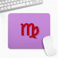 Illustrated Zodiac Purple Red Star Polka Large Mousepads by Mariart