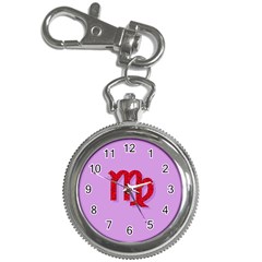 Illustrated Zodiac Purple Red Star Polka Key Chain Watches by Mariart