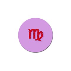 Illustrated Zodiac Purple Red Star Polka Golf Ball Marker by Mariart