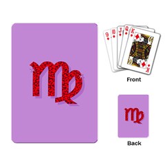 Illustrated Zodiac Purple Red Star Polka Playing Card by Mariart