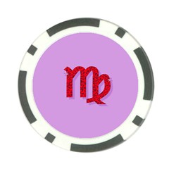 Illustrated Zodiac Purple Red Star Polka Poker Chip Card Guard by Mariart