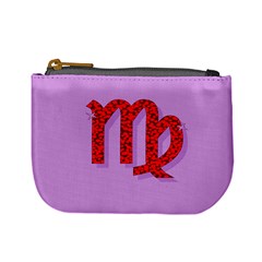 Illustrated Zodiac Purple Red Star Polka Mini Coin Purses by Mariart