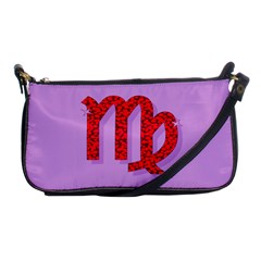 Illustrated Zodiac Purple Red Star Polka Shoulder Clutch Bags by Mariart