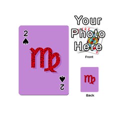 Illustrated Zodiac Purple Red Star Polka Playing Cards 54 (mini)  by Mariart