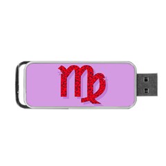 Illustrated Zodiac Purple Red Star Polka Portable Usb Flash (one Side) by Mariart