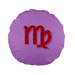 Illustrated Zodiac Purple Red Star Polka Standard 15  Premium Round Cushions by Mariart