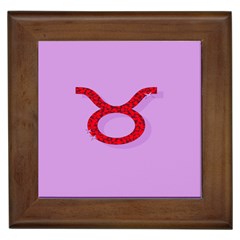 Illustrated Zodiac Purple Red Star Polka Circle Framed Tiles