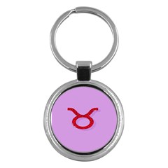 Illustrated Zodiac Purple Red Star Polka Circle Key Chains (round)  by Mariart