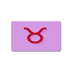 Illustrated Zodiac Purple Red Star Polka Circle Magnet (name Card) by Mariart