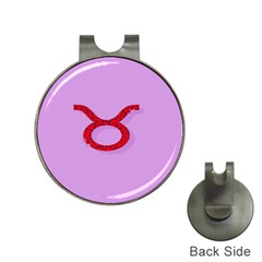 Illustrated Zodiac Purple Red Star Polka Circle Hat Clips With Golf Markers by Mariart