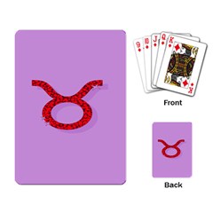 Illustrated Zodiac Purple Red Star Polka Circle Playing Card by Mariart